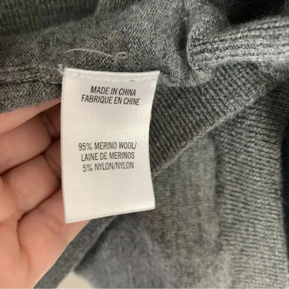 Theory Grey Merino Wool Open  Front Cardigan L - Picture 3 of 11